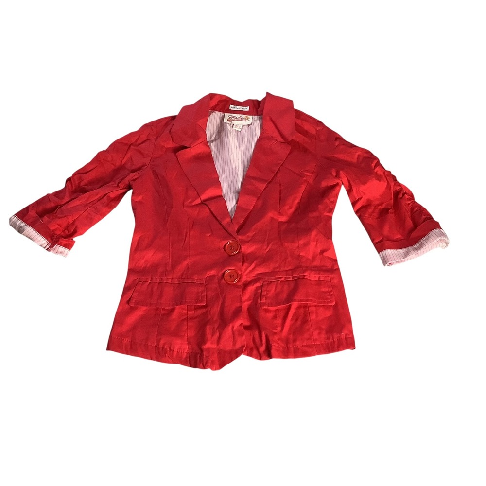 Chillipop Blazer Girls 10/12 Red Stretch Career Preppy Uniform Dark Academia
